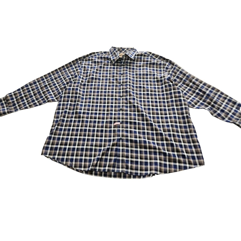Gold Label Men's Multicolor Plaid Non-iron Performance Long Sleeve Shirt Size 4X